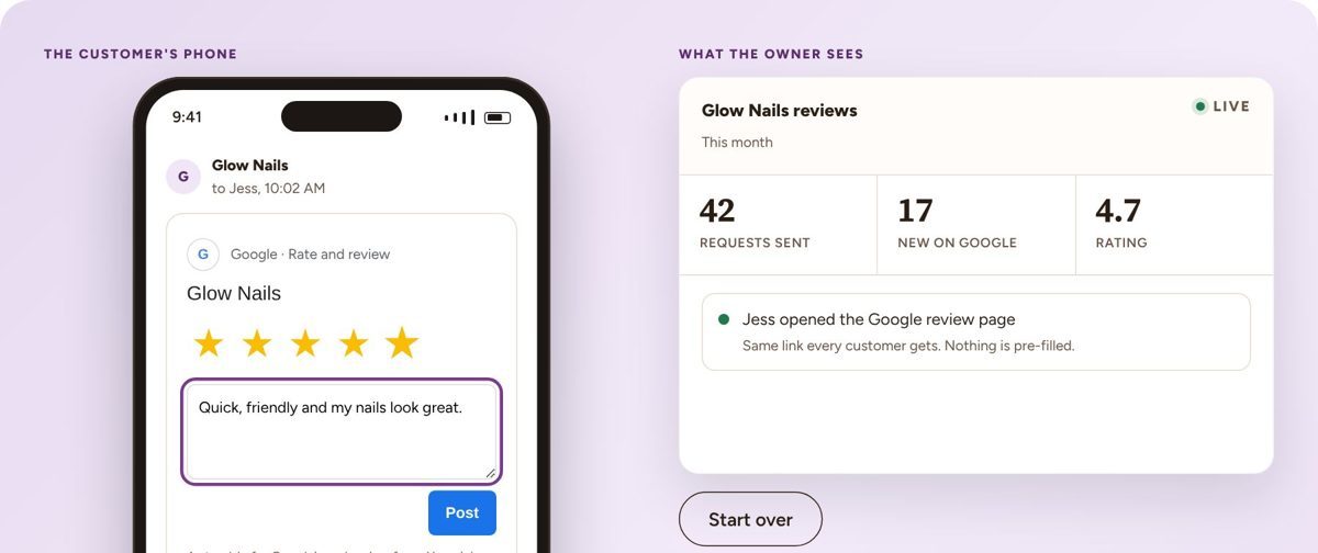 Screenshot: Review engine
