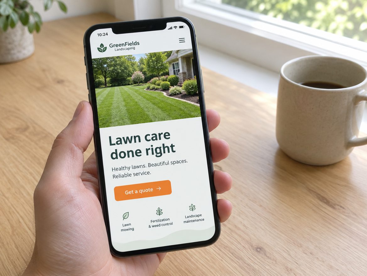 Example: a mobile site for a lawn care company